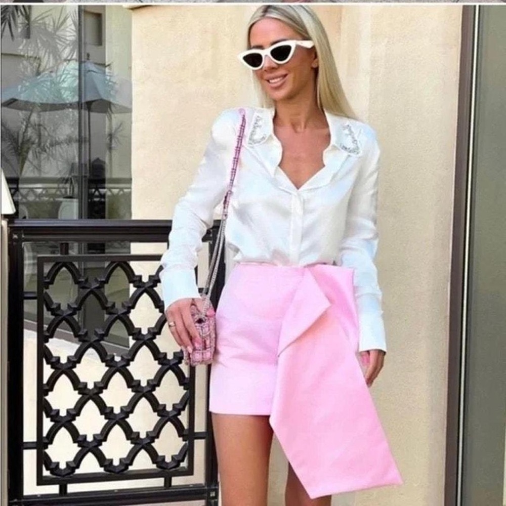 Zara Pink Bow Mini-Skirt